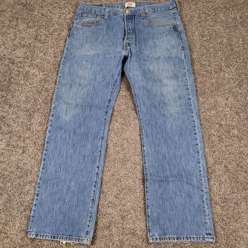 Levi's 501 Jeans Men 38x32 Blue Y2K Straight Leg Button Fly Denim 00501-0193